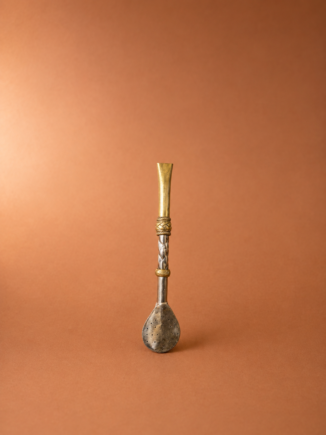 Bombillón Premium Alpaca Pico Recto Bronce